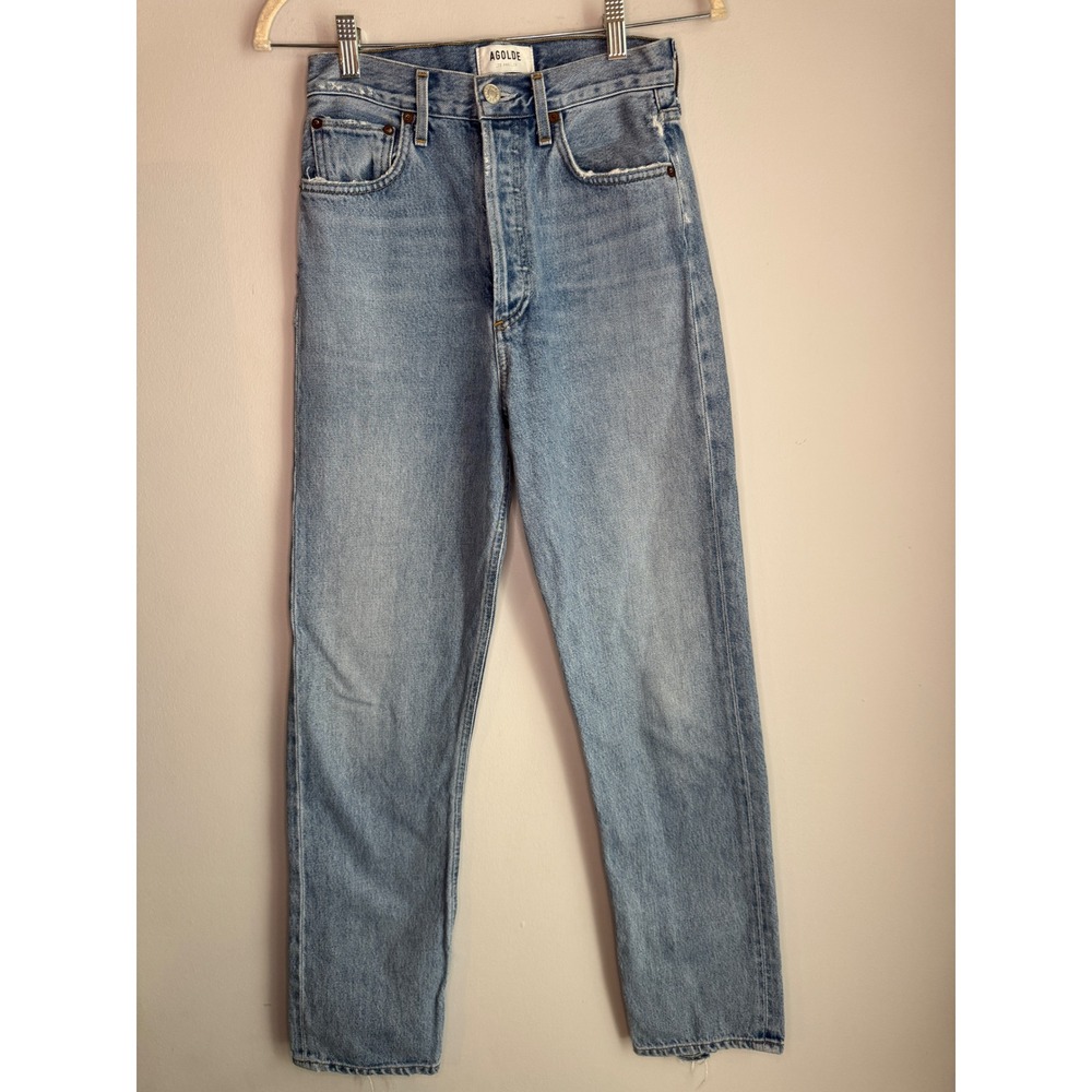 Agolde 90s Pinch Waist High Rise Straight Leg Jeans Light Wash 24